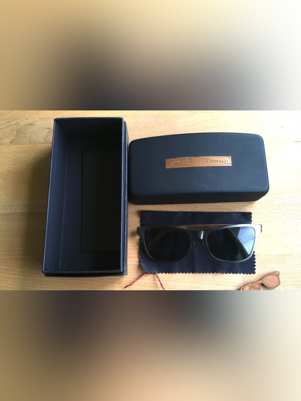 Shwood Handcrafted Canby Titanium and Walnut Polarized Men’s Sunglasses w/case